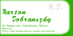 marton dobranszky business card