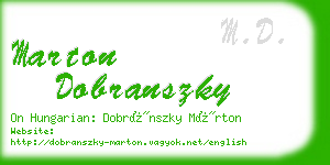 marton dobranszky business card